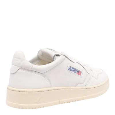 Autry Smooth Leather Low-top Sneakers With Perforated Detailing In White