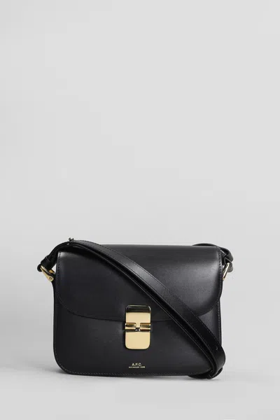 Apc A.p.c. Women Black Leather Small Grace Crossbody Bag In Black