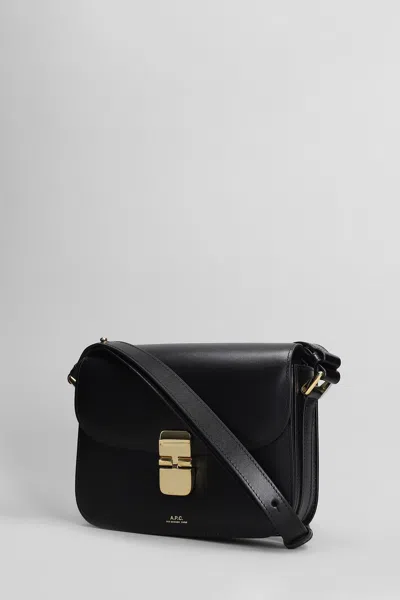 Apc A.p.c. Women Black Leather Small Grace Crossbody Bag In Black