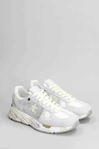 Premiata White Mased Sneakers In Neutral