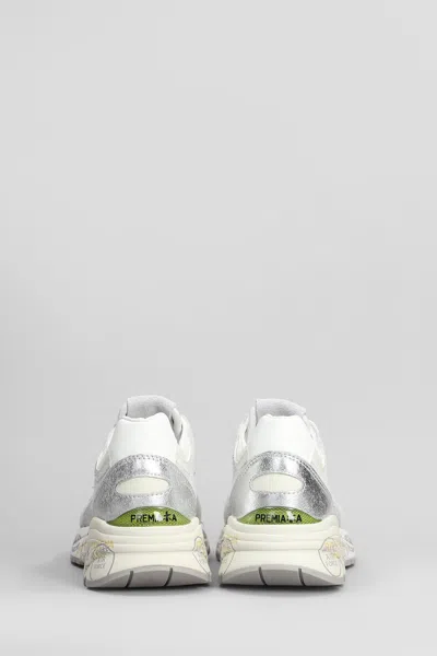 Premiata White Mased Sneakers In Neutral