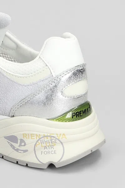 Premiata White Mased Sneakers In Neutral