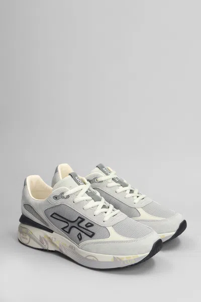 Premiata Chunky Multicolour Sneakers With Premium Leather Accents In Gray