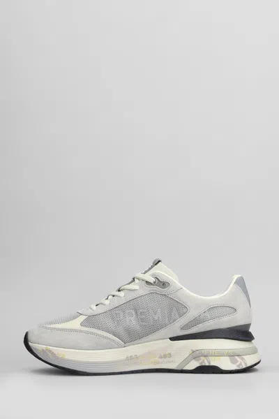 Premiata Chunky Multicolour Sneakers With Premium Leather Accents In Gray