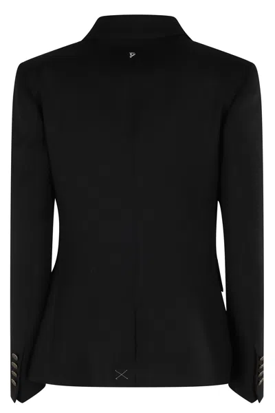 Dondup Black Doule-breasted Blazer In Black