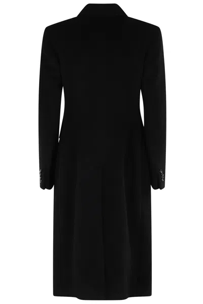 Tagliatore Double-breasted Jacket With Structured Shoulders And Flap Pockets In Black