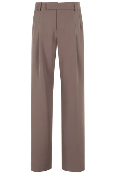 Federica Tosi Wide Frescolana Trousers In Brown