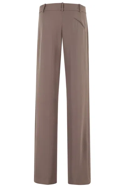 Federica Tosi Wide Frescolana Trousers In Brown