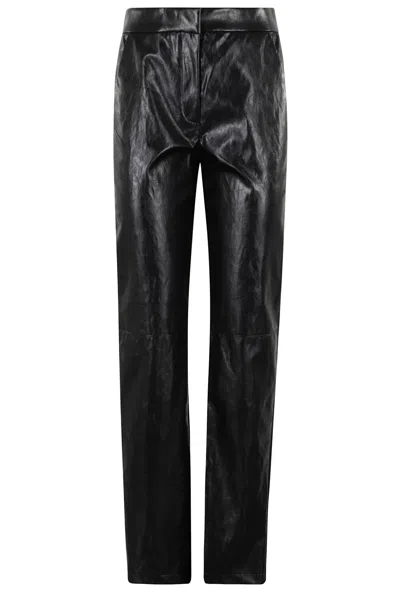 Federica Tosi Black Leather Effect Pants In Black