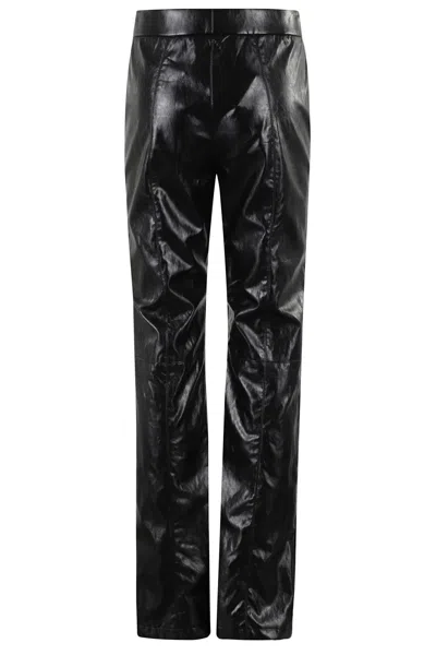 Federica Tosi Black Leather Effect Pants In Black