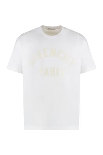 Givenchy White T-shirt With Maxi Logo On The Front In Cotton Man In White