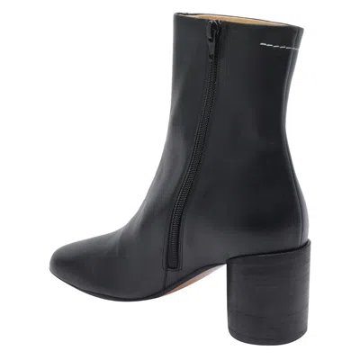 Mm6 Maison Margiela Mm6 By Maison Margiela Black Leather Ankle Booties In Black