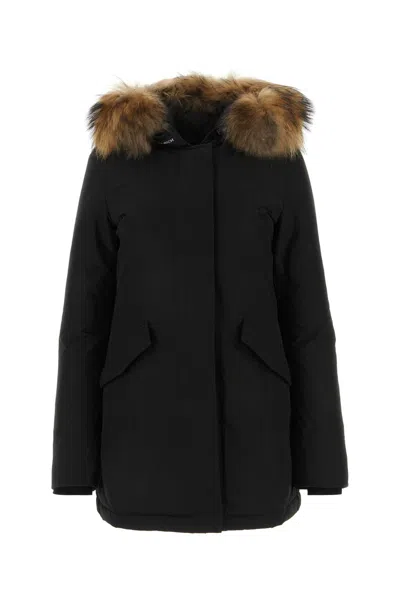 Woolrich Black Nylon Down Jacket In Black