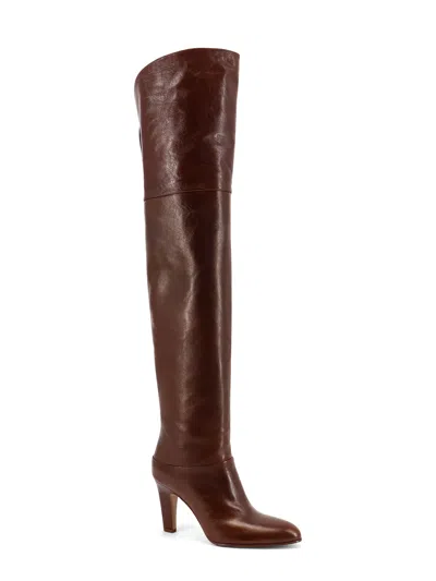 Chloé 85mm Eve Leather Over-the-knee Boots In 25e Sooty Brown