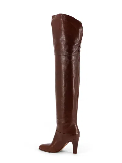 Chloé 85mm Eve Leather Over-the-knee Boots In 25e Sooty Brown