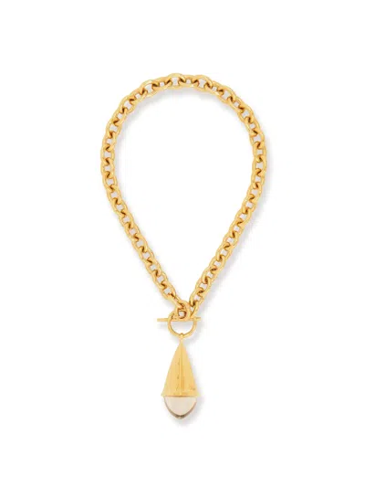 Chloé Prism Necklace With Chain Frame And Pendant Detail In Gold