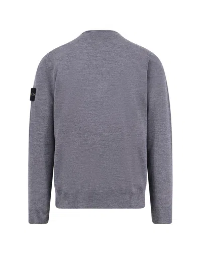 Stone Island Light Grey Cotton Fine Knit Sweaters In Gray