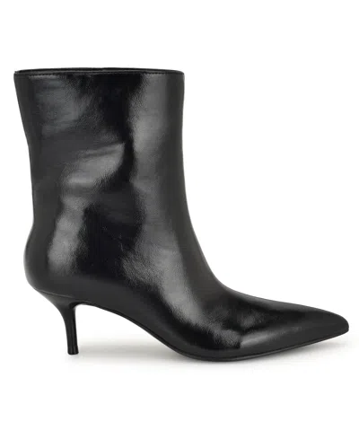 Nine West Women's Charma Kitten Heel High Ankle Booties In Black