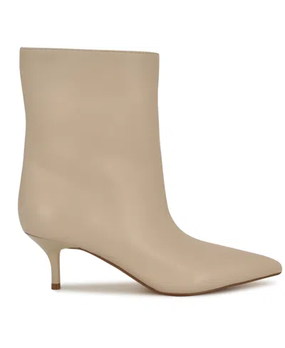 Nine West Women's Charma Kitten Heel High Ankle Booties In Neutral