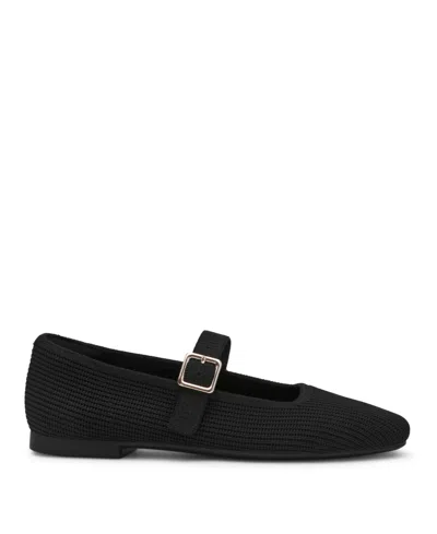 Anne Klein Women's Mabel Knit Mary Jane Flats In Black