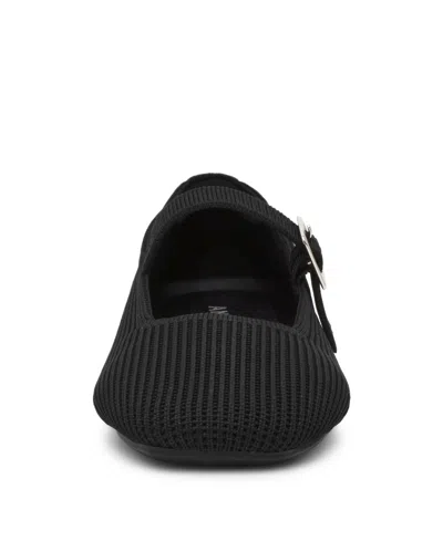 Anne Klein Women's Mabel Knit Mary Jane Flats In Black
