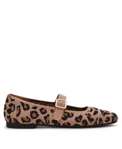 Anne Klein Women's Mabel Knit Mary Jane Flats In Brown