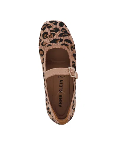 Anne Klein Women's Mabel Knit Mary Jane Flats In Brown