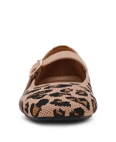 Anne Klein Women's Mabel Knit Mary Jane Flats In Brown