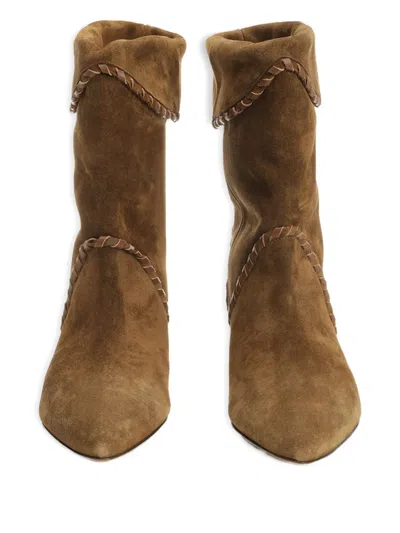 Isabel Marant Suede Wedge Heel Ankle Boots In Brown