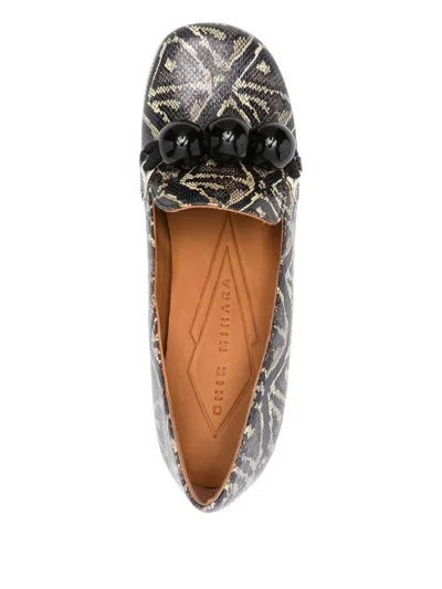 Chie Mihara 50mm Mumba Geometric-pattern Block-heel Pumps In Black