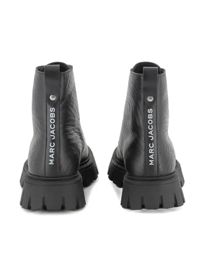 Marc Jacobs Zebra-pattern Ankle Boots In Black