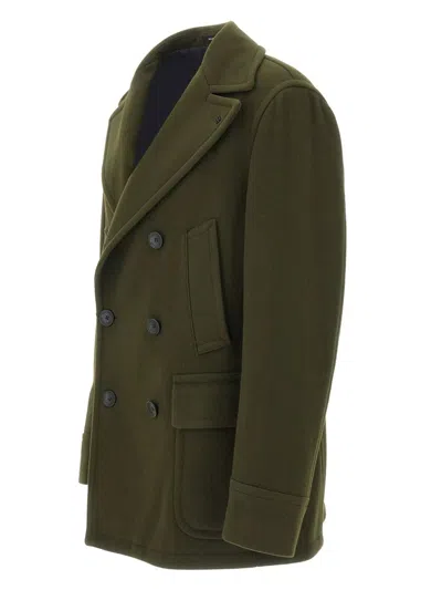 Tagliatore Double-breasted Coat In Green
