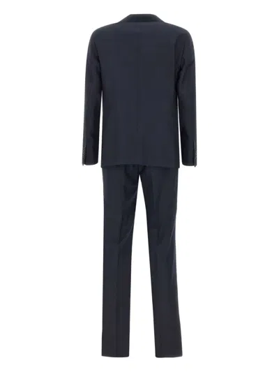 Tagliatore Super 110's Virgin Wool Tailored Suit In Blue