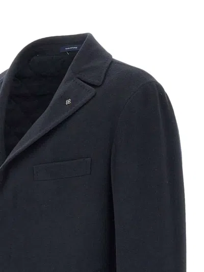 Tagliatore Single-breasted Tailored Coat In Blue