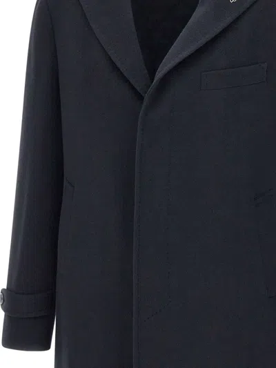 Tagliatore Single-breasted Tailored Coat In Blue