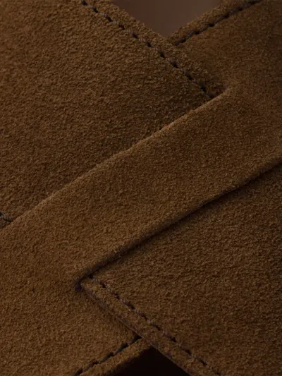 Prada Suede Platform Sandals With 5.5 Cm Sole In Brown