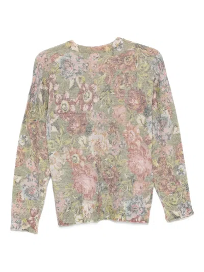 Liu •jo Liu Jo Crew-neck Sweater With Floral Print In Multi
