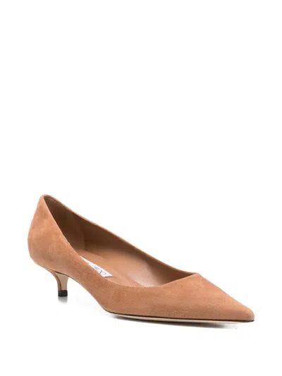 Jimmy Choo Décolleté Amelia In Suede Color Toffee In Neutral