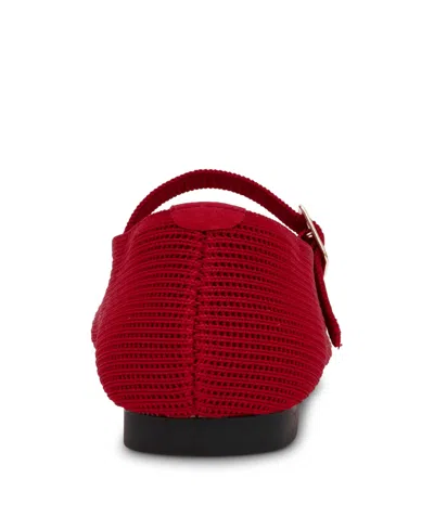Anne Klein Women's Mabel Knit Mary Jane Flats In Red
