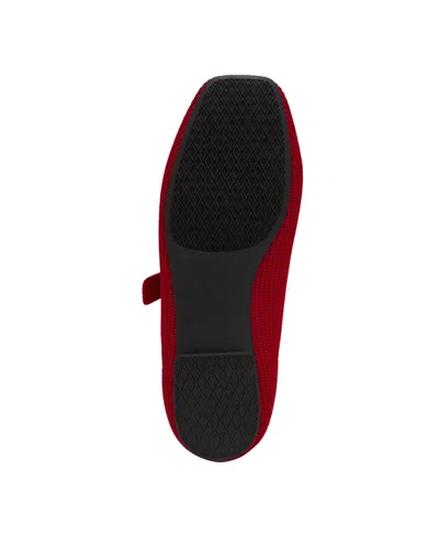 Anne Klein Women's Mabel Knit Mary Jane Flats In Red