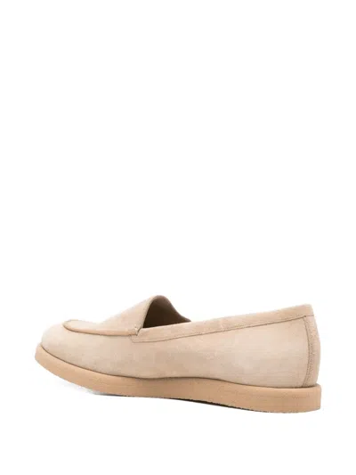 Max Mara Suede Loafers In Neutral