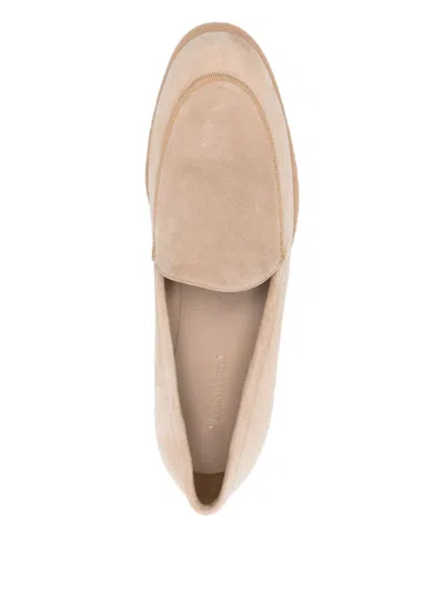 Max Mara Suede Loafers In Neutral