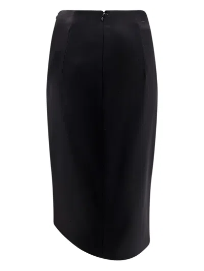 Elisabetta Franchi Viscose And Wool Skirt With Asymmetrical Design In Black