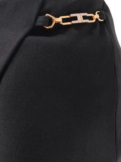 Elisabetta Franchi Viscose And Wool Skirt With Asymmetrical Design In Black