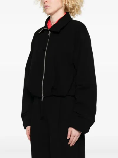 Thom Krom Cropped Harrington Jacket In Black