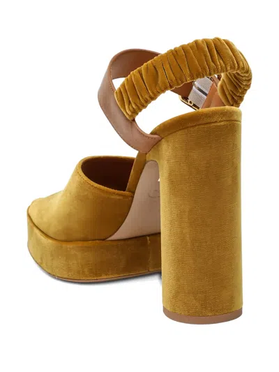 Chloé Chloe' Women Aria Velvet Sandals In Yellow