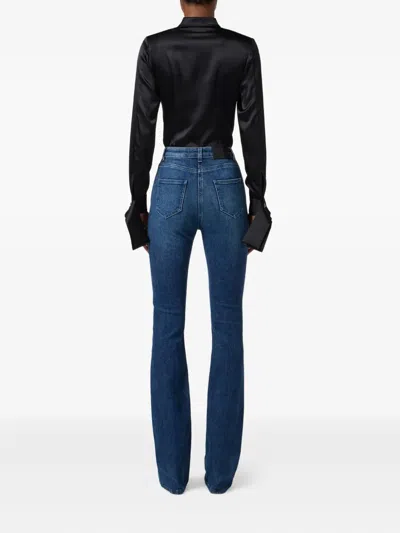 Elisabetta Franchi Panelled Button-cuff Bodysuit In Black