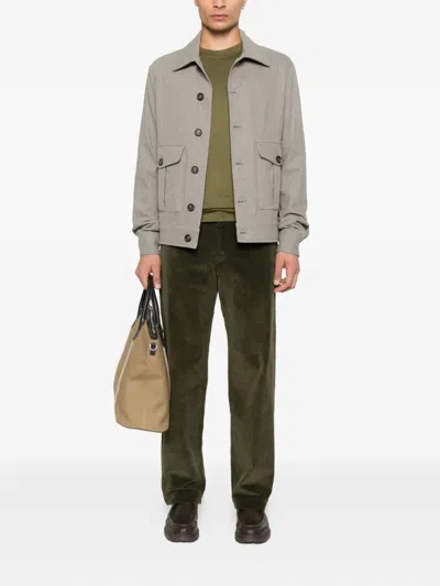 Eleventy Button-fastening Flap-pocket Jacket In Gray