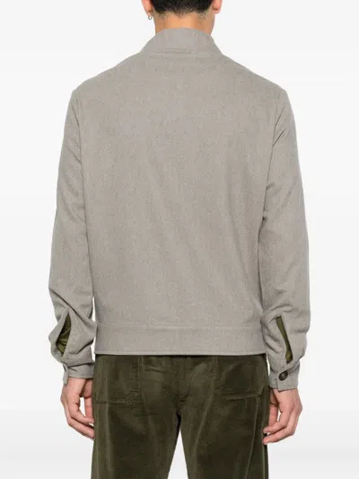 Eleventy Button-fastening Flap-pocket Jacket In Gray