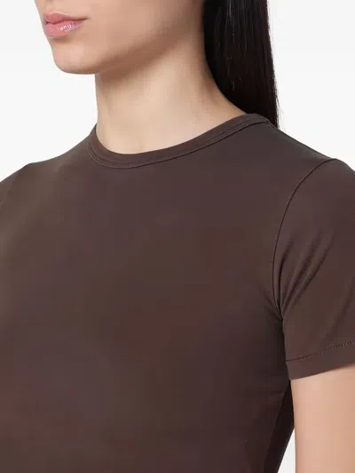 Entire Studios Brown Cropped T-shirt In Cotton In Brown